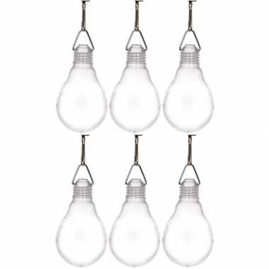 Feestwinkel | 6x buiten verlichting solar lampjes wit 11,8 cm morgen