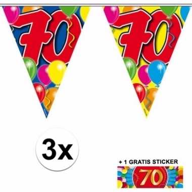 Feestwinkel | 70 jaar vlaggenlijnen 3x met gratis sticker morgen amst