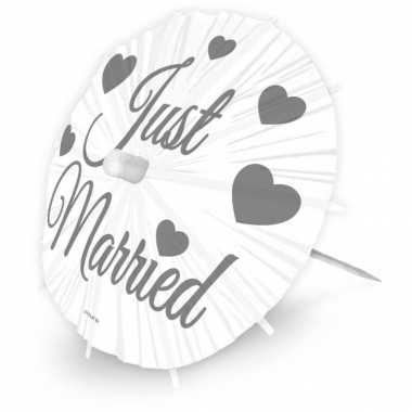 Feestwinkel | 80x stuks bruiloft thema parasols prikkers 20 cm morgen amsterdam