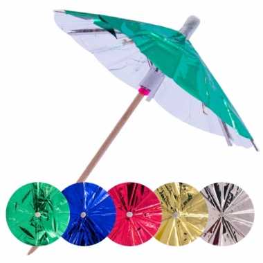 Feestwinkel |  Gekleurde parasol prikkers 10 cm morgen Amsterdam
