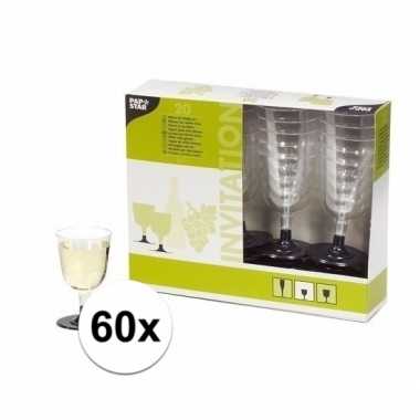 Plastic wijnglazen transparant 60 stuks 10115838