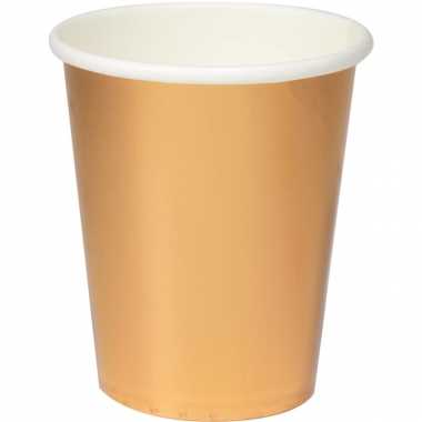 Feestwinkel | set van 8x metallic rose gouden feest bekers van karton 350 ml morgen amsterdam