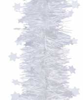 10x kerst lametta guirlandes winter wit sterren glinsterend 270 cm kerstboom versiering decoratie