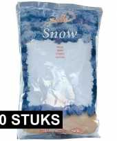 10x zak met 4 liter kunst sneeuw vlokken