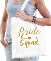 1x bride squad vrijgezellenfeest tasje wit goud dames