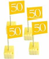 200x cocktailprikkers 50 jaar thema goud