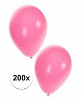 200x lichtroze feest ballonnen