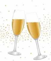 20x oud en nieuw feest servetten met champagneglazen 33 cm