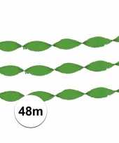 2x crepe papier slinger groen 24 meter