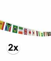 2x vlaggenlijn multi nation vlaggen