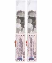 2x zilveren confetti kanonnen shooters van 30 cm