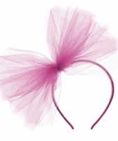 4x fuchsia roze tule haarband diadeem
