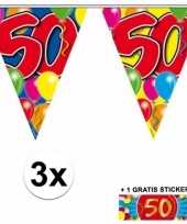 50 jaar vlaggenlijnen 3x met gratis sticker