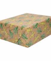 5x bruin cadeaupapier cactus met lampjes print 70 x 200 cm