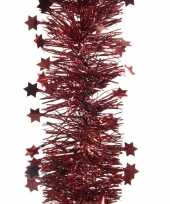 5x kerst lametta guirlandes donkerrood sterren glinsterend 10 x 270 cm kerstboom versiering decoratie