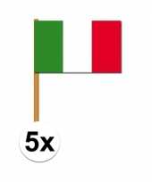 5x stuks italie zwaaivlaggetjes