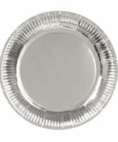 6x zilveren feest borden 23 cm