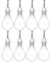 8x buiten verlichting solar lampjes wit 11 8 cm