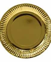 8x gouden feest borden van karton 23 cm