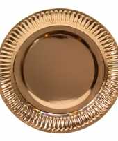 8x rose gouden feest borden van karton 23 cm