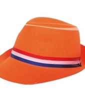 Al capone hoed oranje met lint