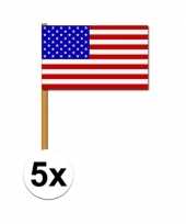 Amerika zwaaivlaggetjes 5 stuks