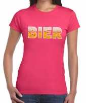 Bier fun t-shirt roze voor dames