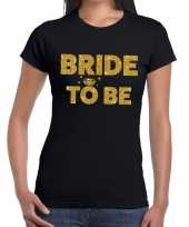 Bride to be goud fun t-shirt zwart voor dames