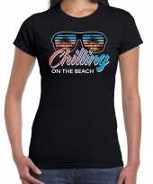 Chilling on the beach shirt beach party outfit kleding zwart voor dames