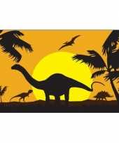 Dinosauriers dino uitgestorven dieren thema vlag 90 x 150 cm