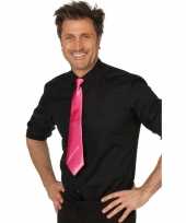 Fuchsia roze vrijgezellenfeest verkleed stropdassen 41 cm voor dames heren