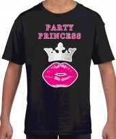 Party princess kado shirt zwart voor meiden meisjes