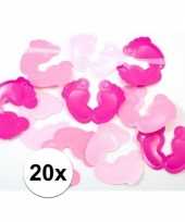 Roze voetjes tafelconfetti xl voor geboorte 20 stuks