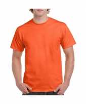 Set van 2x stuks oranje t-shirts voordelig maat l