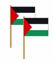 Set van 6x stuks luxe zwaaivlag handvlag palestina thema 30 x 45 cm