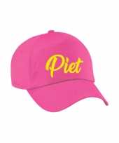 Sinterklaas verkleed pet cap piet roze voor dames en heren