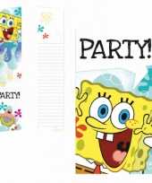 Spongebob feest uitnodigingen 12x stuks