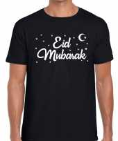 Suikerfeest-shirt eid mubarak zwart voor heren