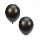 Zwarte grote metallic ballonnen 20x stuks